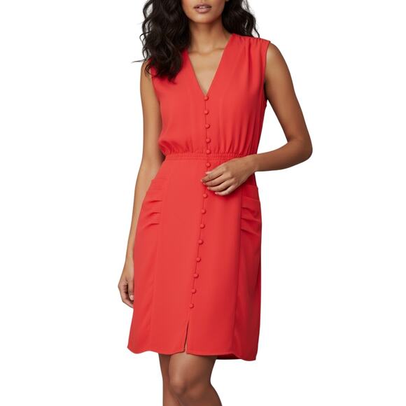 Thakoon Collective Pink V-Neck Shift Dress Sleeveless Crepe Size 10 - Picture 1 of 8